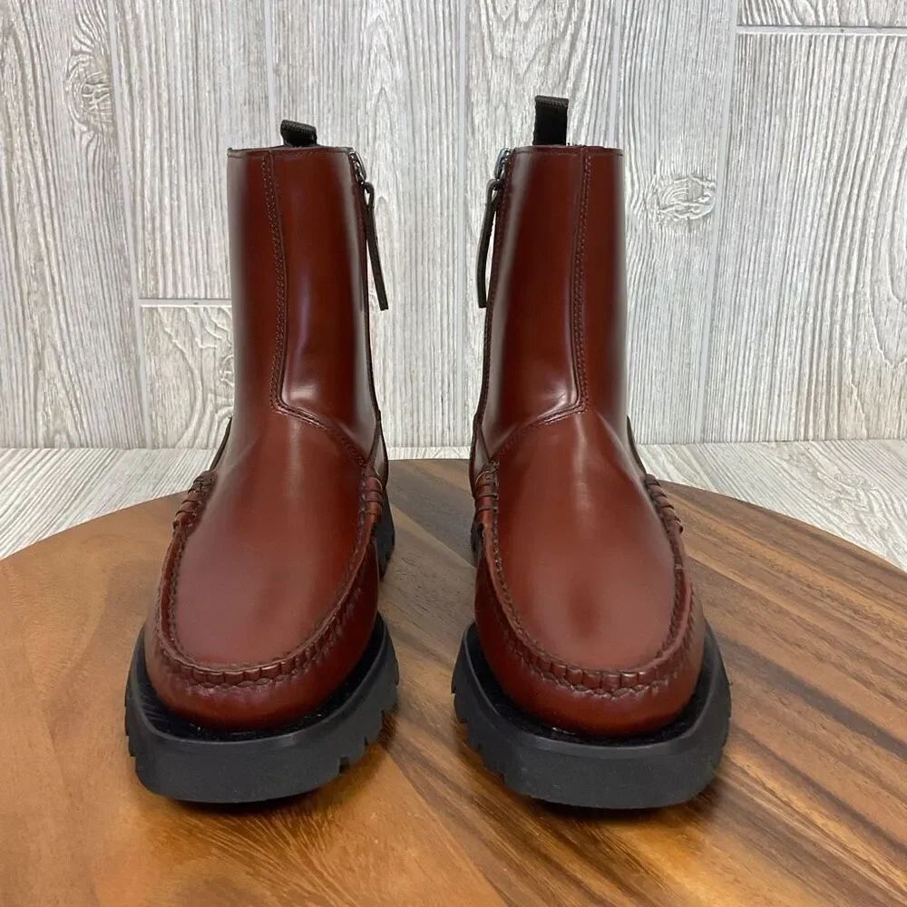 Hereu Studio Andreu Low Calf Zipped Boot Chelsea Boot Nib Russet Color Size 35eu — image 5 of 8